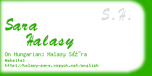 sara halasy business card